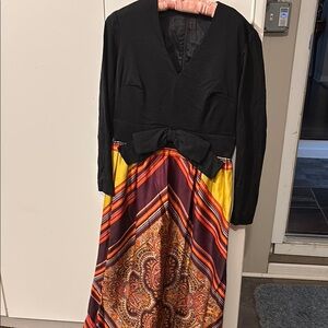 Black Embellished Tiered Midi Dress